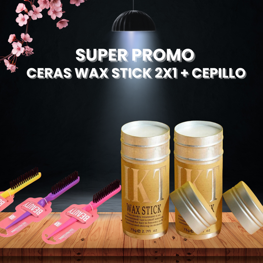 CERAS WAX STICK® 75gr ORIGINALES 2X1 + CEPILLO 3 EN 1 GRATIS